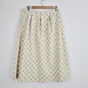 Boden Skirt 12L Cream W/Metallic Gold Polka Dots